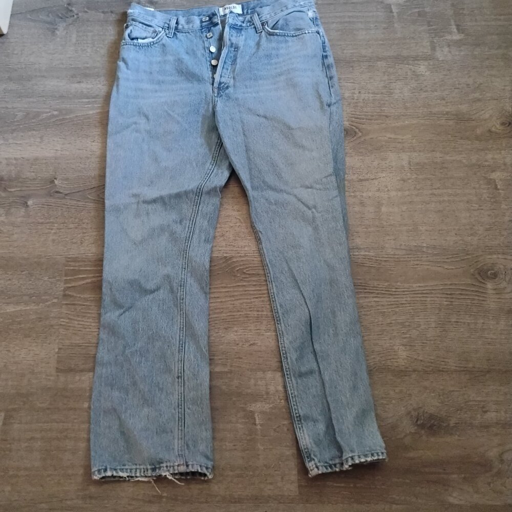 AGOLDE Premium High-Rise Relaxed Fit Jeans - Light Wash - Button Fly